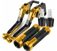 DSYSRX - Motorcycle Adjustable Foliding Brake Clutch Levers Handlebar Grips Ends, For Kawasaki Ninja ZX636 ZX6RR 2019 2020-2024 CNC Clutch Levers Handlebar