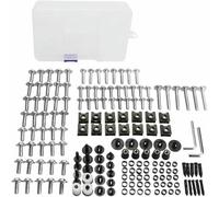 DSYSRX Motorcycle Complete Full Fairing Bolts Kit Bolts Kit Screws Washer Fastener Clips Steel Nuts 177PCS For Kawasaki For Ninja 300 400 650 1000 250SL/ZX6R ZX14 ZX-10R ZX-11 ZX-9R ZX-7R