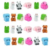 Dszemie 24PCS Mini Resin Animals Mixed, 8 Styles Small Resin Garden Landscape, Flamingo/Hexagonal Dragon/Elephant/Snail/Frog/Panda/Rabbit/Mavericks, Miniature Tiny Animal Figures For Dollhouse