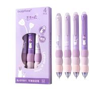 Dszemie 4 Pcs Erasable Gel Pen, Retractable Erasable Pens, 0.5 mm Erasables Pens with Rubbers on the End, for Kids Adults Writing Cute Stationary School Supplies