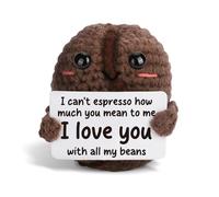 Dszemie Adorable Chubby Coffee Bean Crochet Doll Coffee Bean Positive Crochet Gift, Emotional Support Gift Coffees Lover Gifts for Women Men, Perfect Crochets Gifts for All Occasions
