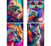 Dszemie Animal Diamond Art Paintings, 5D Diamond Art Kits for Adults - Full Drill Rhinestone Embroidery Crystal, Crafts Canvas Painting by Numbers, Crafts Kit for Home Wall Decor 11.8x15.7