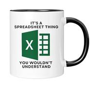 Dszemie Funny Excel Mugs, Colleague Mug Gift, Unique Coffee Mug, Work Colleague Gifts Ceramic Coffee Cup 11oz, Double-Sided Design, “Trust Me, I Know My Sheet” Colleagues Gift for Excel Lovers