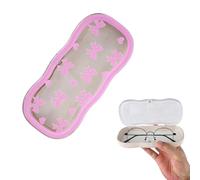 Dszemie Glasses Case for Women, Pink Bow Cute Glasses Case for Girls, Transparent Glasses Holder, Sunglasses Case Hard Shell, Travel Portable Eyeglass Case for Women Girl Travel Study Work