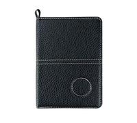 Dszemie Golf Scorecard Holder UK, Leather Score Card Holder for Golf Yardage Book Funny Waterproof Golf Scorecard Gifts Lychee Texture Scorecard Cover with 4 PCS Score Card for Men Women (Black)