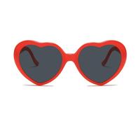 Dszemie Heart Sunglasses,Vintage Heart Shaped Sunglasses for Women,Red glasses,UV 400 Sunscreen and Protection bride girls sunglasses party glasses kids Classic Polarized