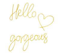 Dszemie Hello Gorgeous Metal Wall Art Decor, 12"X9" Modern Minimalist Decoration Sign, 3D Wooden Wall Art Sign, Gold Wall Decor for Bedroom, Home Room Office Door Decorations Party Supplies