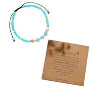 Dszemie Positive Crochet Astronaut Bracelets For Womens, Silver Healing Crystal Beaded Bracelets, Adjustable Pearl Natural Stone Jewellery Charms With Motivational Card Be Is Tough But So Are You