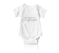 Dszemie Pregnancy Announcement Onesie Bodysuit, Personalised Newborn Short Sleeved Vest Little Answered Prayed, Baby Reveal Cloth Gifts For Party Mother Dad Grandparents