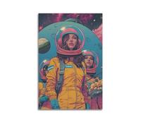 DSZLJY Astronaut Space Poster Cosmic Explorers' Gathering Poster Decorative Painting Canvas Wall Posters And Art Picture Print Modern Family Bedroom Decor Posters 12x18inch(30x45cm)