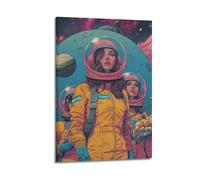 DSZLJY Astronaut Space Poster Cosmic Explorers' Gathering Poster Decorative Painting Canvas Wall Posters And Art Picture Print Modern Family Bedroom Decor Posters 08x12inch(20x30cm)