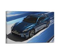 DSZLJY JDM Sports Car Poster for GT-R R35 Blue Racing Poster Decorative Painting Canvas Wall Posters And Art Picture Print Modern Family Bedroom Decor Posters 20x30inch(50x75cm)