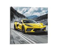 DSZLJY Racing Car Poster Corvette C8 Z06 Super Car Poster Decorative Painting Canvas Wall Posters And Art Picture Print Modern Family Bedroom Decor Posters 12x12inch(30x30cm)