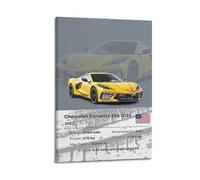 DSZLJY Racing Car Poster Corvette Z06 C8 Sport Car Poster Decorative Painting Canvas Wall Posters And Art Picture Print Modern Family Bedroom Decor Posters 20x30inch(50x75cm)