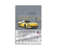 DSZLJY Racing Car Poster Corvette Z06 C8 Sport Car Poster Decorative Painting Canvas Wall Posters And Art Picture Print Modern Family Bedroom Decor Posters 20x30inch(50x75cm)