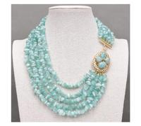 DSZUJTYROP 20" 5 Rows Green Peacock angel Gems Stone Necklace Multi Strands Necklace Jewelry For Women