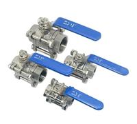 DSZUJTYROP 3/8" 1/2" 3/4" 1" 1-1/4" 1-1/2" 2" 304 Stainless Steel Three-Way Ball Valve Internal Thread Water Pipe Welding Valve Switch DN15 1pcs(1/2")