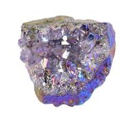 DSZUJTYROP 3pcs Small Amethyst Crystals Clusters Geode Gemstone Titanium Coated Purple Crystal Home Decoration