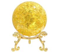 DSZUJTYROP 40mm Ice Cracked Crystal Ball Decorative Glass Home Decor Ornaments,yellow-40mm