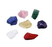 DSZUJTYROP 7pc Stone Seven Crystal Raw Gemstone Black Cloth Bag Rough Specimens Gifts Ornaments