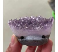 DSZUJTYROP Amethyst Carved Hedgehog Gemstone Quartz Stone Set Crystal Cluster Ornaments (Size : 35-45mm)