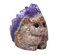 DSZUJTYROP Amethyst Cluster Raw Stone,Hand Carved Crystals Animal Hedgehog Carving for or Home Decor, Gift for Crystal Lovers