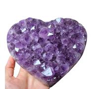 DSZUJTYROP Amethyst Crystal Cluster Heart-Shaped Gemstones Stones Geodes Gifts for Lovers,100-150g