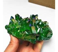 DSZUJTYROP Aura Green Titanium Gemstone Quartz Crystal Cluster Ornaments (Size : 1300-1400g)