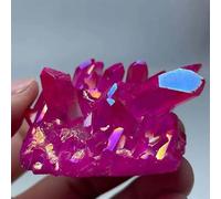 DSZUJTYROP Beautiful Angelic Aura Crystal Cluster with Titanium Plated Quartz Ornaments (Size : 80-100g)