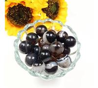 DSZUJTYROP Beautiful Black lace Agate Ball Crystal Quartz Home Office Decoration Gift (Color : 100g)