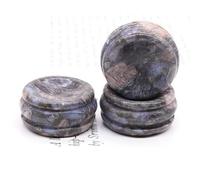 DSZUJTYROP Beautiful Crystal Ball Base Stone Agate Rose Quartz Carving Crafts Display Stand Desktop Decoration Home (Color : Rhyolite, Size 20pcs)