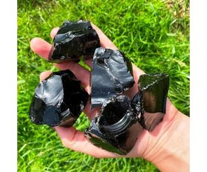 DSZUJTYROP Beautiful Irregular Rough Black Obsidian Shape Crystal Stone Rock Decoration (Size : 10-30g)