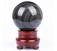 DSZUJTYROP Black Obsidian Sphere Large Crystal Ball Stone, ball-12cm