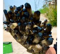 DSZUJTYROP Black Quartz Crystal Cluster Gemstone Home Office Decor Decor(600-700g)