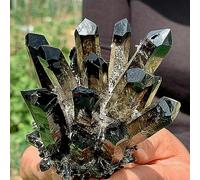 DSZUJTYROP Black Smoky Quartz Crystal Cluster Home Office Aquarium Decoration Gift Ornaments (Size : 200-250g)