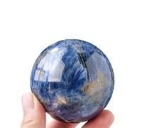 DSZUJTYROP Blue Topaz Crystal Ball Ornaments Stone Polished Lapis Lazuli Home Desktop Decoration Crafts,40~45mm