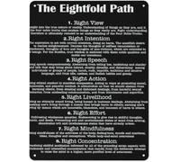 DSZUJTYROP Buddha Noble Eightfold Path Inspirational Wall-Art Tin 8 X 12 in