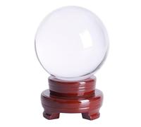 DSZUJTYROP Clear Crystal Ball Figurine Glass Art for Room, Decorative Balls with Stand, FengShui Divination Spheres Magic for Photography,Family,13cm/5.1in
