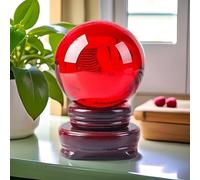 DSZUJTYROP Clear Crystal Ball with Stand Handcrafted Photography Prop for Magical Shots Elegant Home & Party Decor,Red,50mm