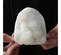 DSZUJTYROP Clear Quartz Crystal Cluster,White Standing Geode,Stunning for Home Decor, and,300~400g