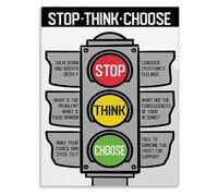 DSZUJTYROP Cognitive Behavioral Poster Stop Think Choose Mental Wellness Canvas Wall-Art(Unframed,08x12inch(20x30cm))
