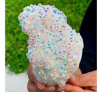 DSZUJTYROP Color Crystal Cluster electroplated Stone Purification Home Office Decoration Gift Decor(250-300g)