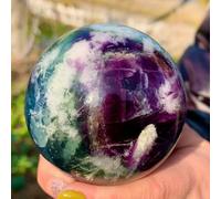DSZUJTYROP Color Fluorite Quartz Crystal Ball Luster Ornaments (Size : 75-80mm)