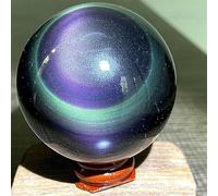 DSZUJTYROP Color Obsidian Crystal Ball Quartz Cat's Eye Ornaments (Size : 48-50mm)
