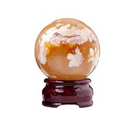 DSZUJTYROP Crystal Ball Cherry Blossom Agate raw Stone ore Mark Home Decoration,45~50mm