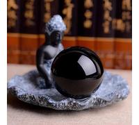 DSZUJTYROP Crystal Ball Obsidian Ornament Lucky Transfer Office Desktop Feng Shui Divination Home Decor Ornaments,obsidian-5cm