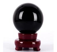DSZUJTYROP Crystal Ball Sphere with Stand,Black Magic Obsidian,Polished Carved Stone for Office Desk Top Home Decor Feng Shui,15cm/5.9in