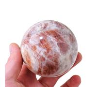 DSZUJTYROP Crystal Ball Sun Stone Sphere Moonstone Polished Gemstone Feng Shui Ornament Divination Witchcraft Home Decor,50-55mm