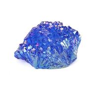 DSZUJTYROP Crystal Cluster Irregular Titanium Coated Blue Rock Quartz Home Decoration Gemstone Balancing Crystals,5-8cm