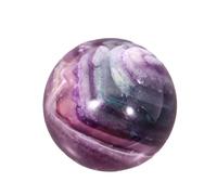 DSZUJTYROP Crystal Green Purple Fluorite Ball Stone Polished Seven Star Array Ornaments Home Decoration Crafts,45~50mm